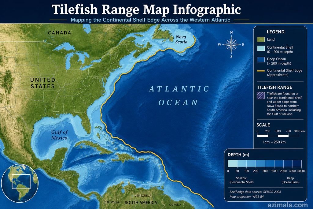 golden tilefish range map