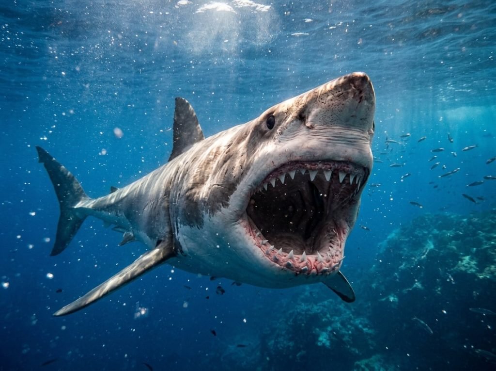great white shark bite